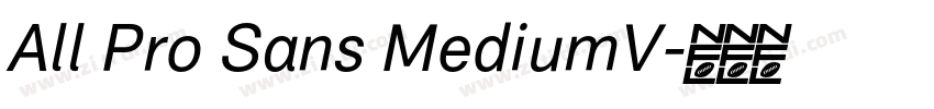 All Pro Sans MediumV字体转换